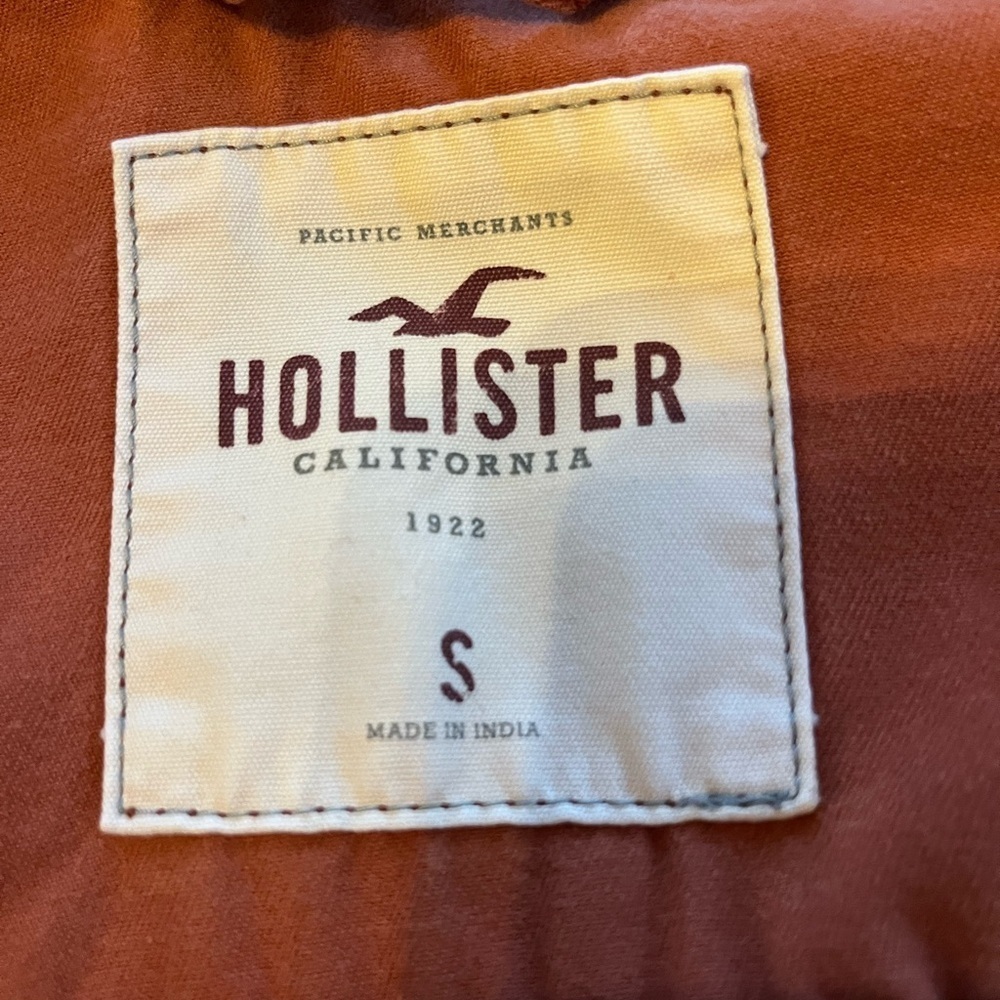 Hollister Burnt Orange Utility Jacket - Small - Rust Military Cargo Coat - Picture 9 of 13